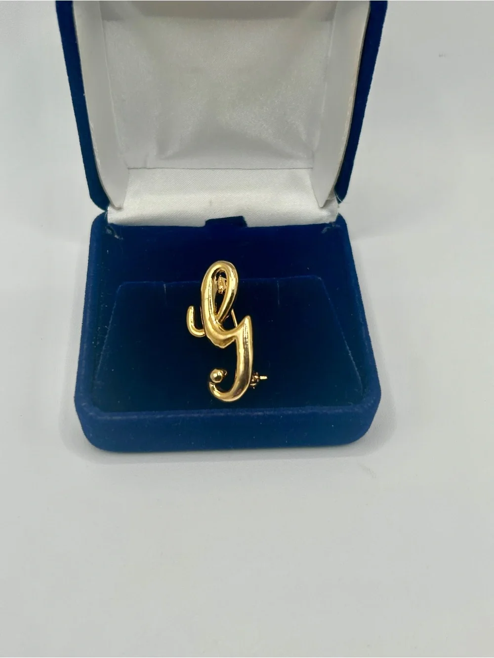 Vintage Gold Letter 'G' Initial Pin Brooch - Women's Accessory